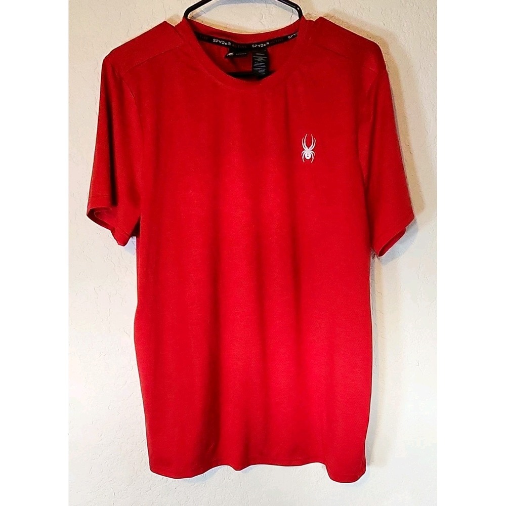 Spyder Active Misture Wicking Men's Red Crew Neck Short Sleeve Shirt Size M